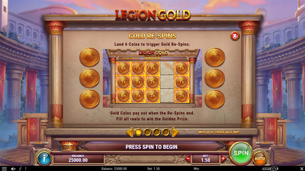 Legion Gold Slot Re-Spins Bonus