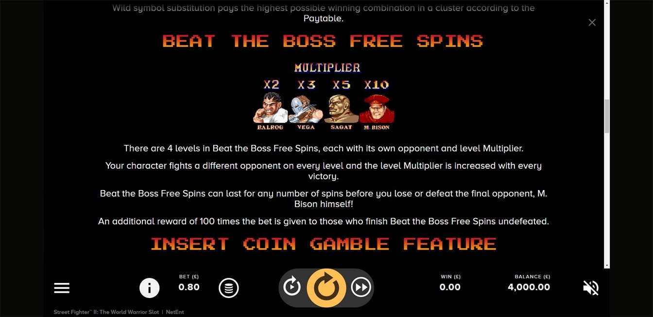 Street Fighter II: The World Warrior Slot Beat the Boss Free Spins