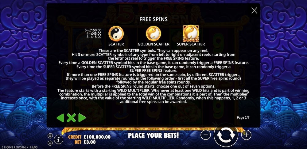 5 Lions Reborn Slot Game